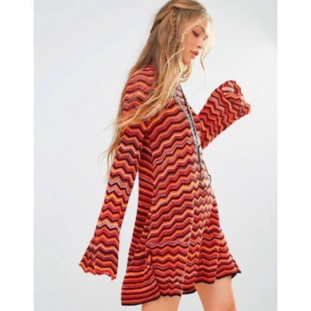 NWT Free People Bell Sleeve Sweater Dress Sz S - Picture 1 of 6
